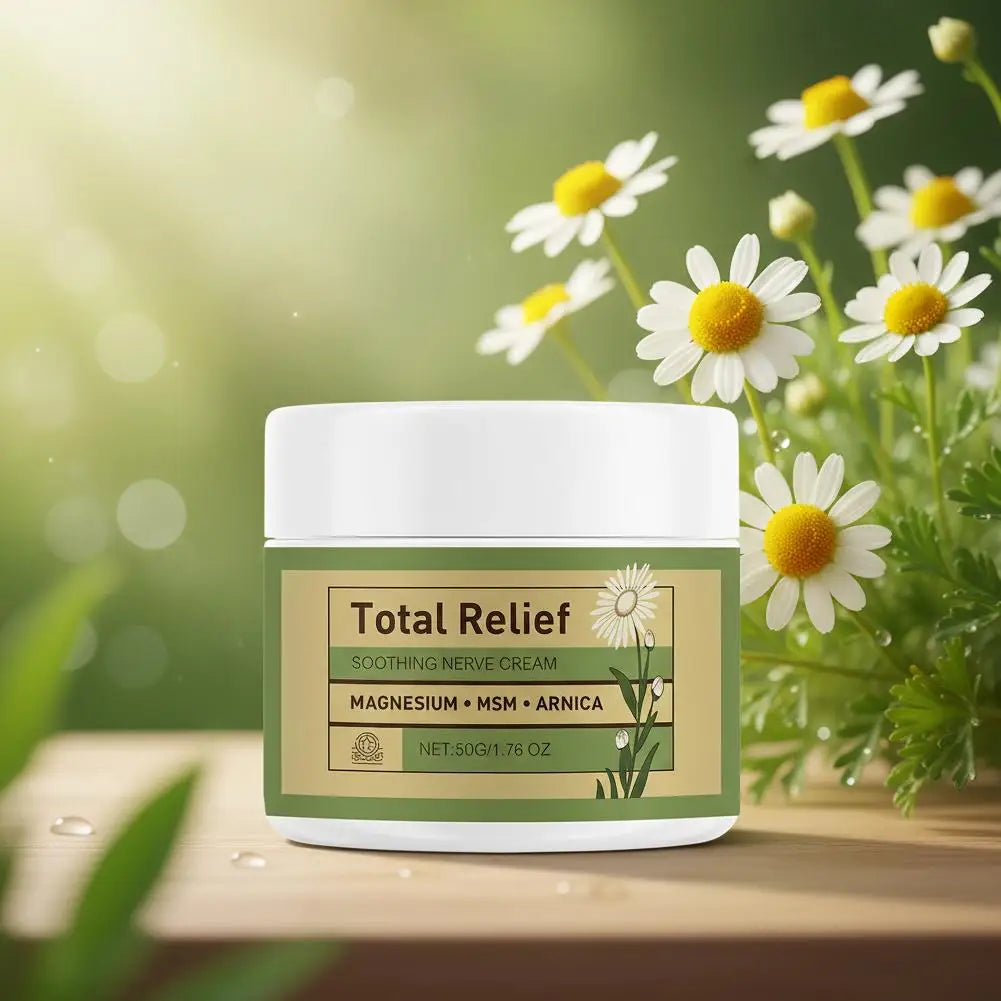 Natural Nerve Relief Cream With Magnesium Arnica Gentle Plant-Based Body Butter For Soothing Skin Care