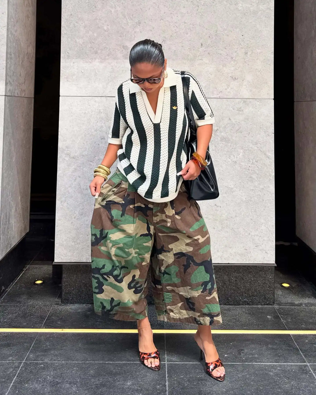 Women's Camouflage Wide Leg Pants Loose Casual High Waist Trousers Vintage Pockets Cropped Pants 2025 Streetwear Harajuku Capris