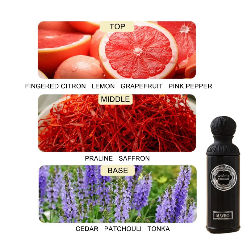 Luxury Arab Long Lasting Perfume Spray,Women Oriental Woody Floral Fruity Scent,Musk/Jasmine Fragrance,Men Date Eau De Toilette