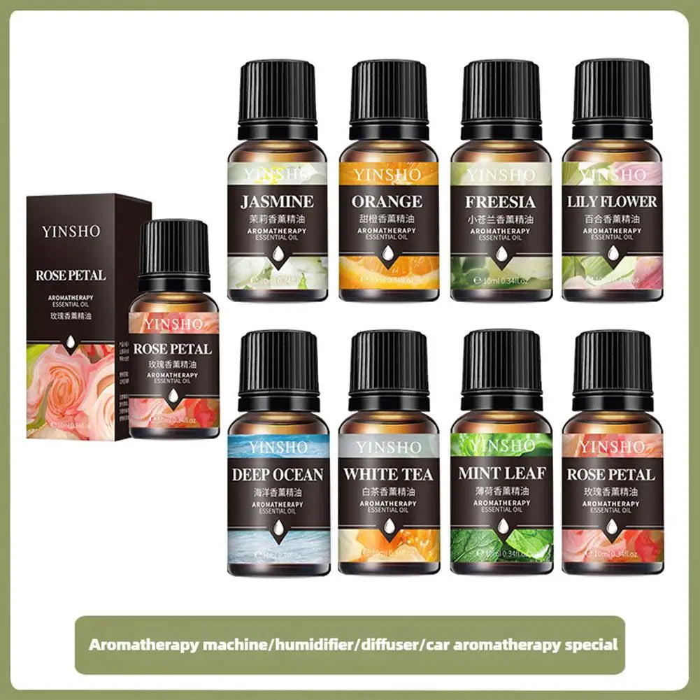16 Flavors Essential Oils Water-soluble Lavender Rose Car Air Fresheners Perfume Refill Aroma Diffuser AirHumidifier Home 10ML
