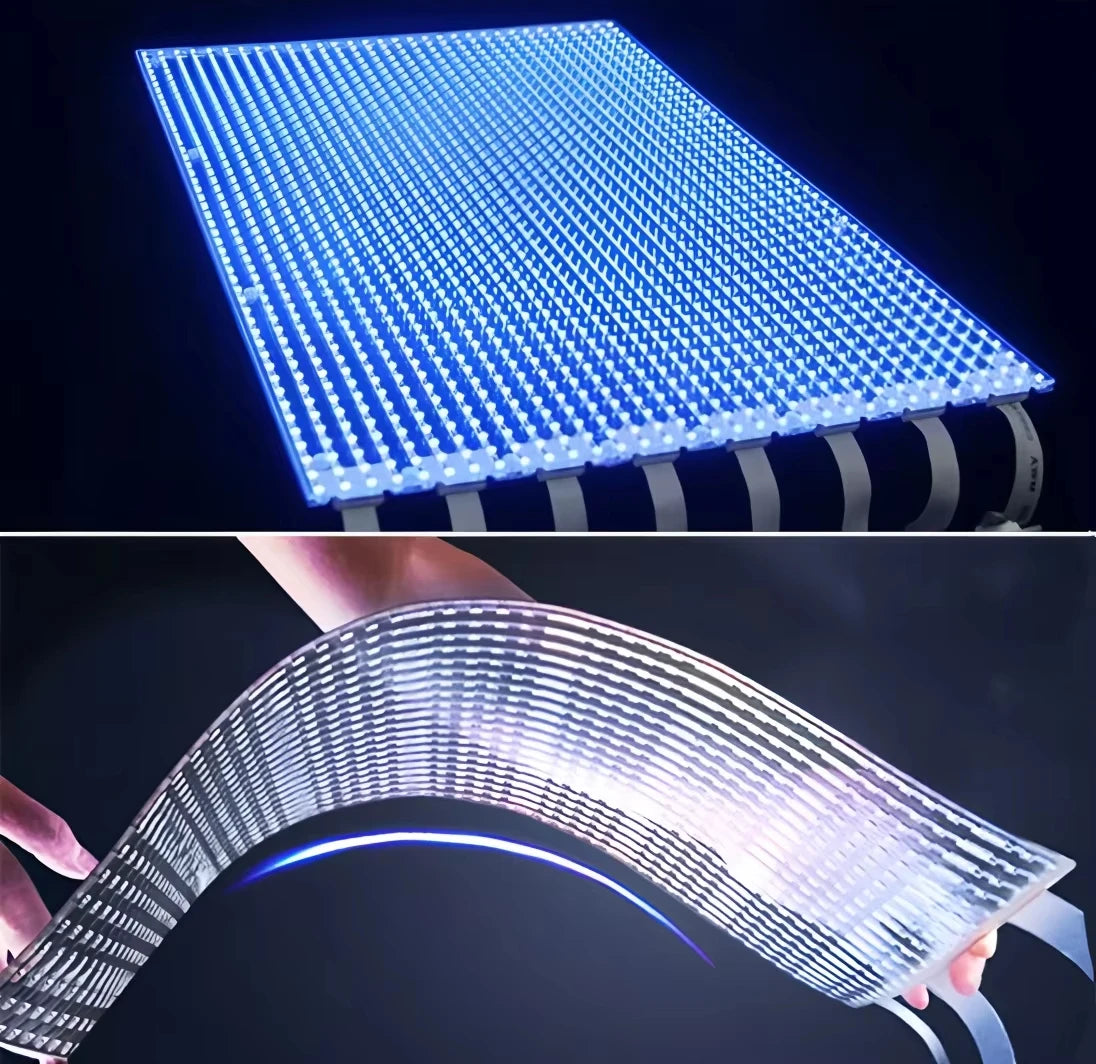 P6 Flexible Transparent Film Screen High Brightness LED Display for Shopping Mall Exhibition