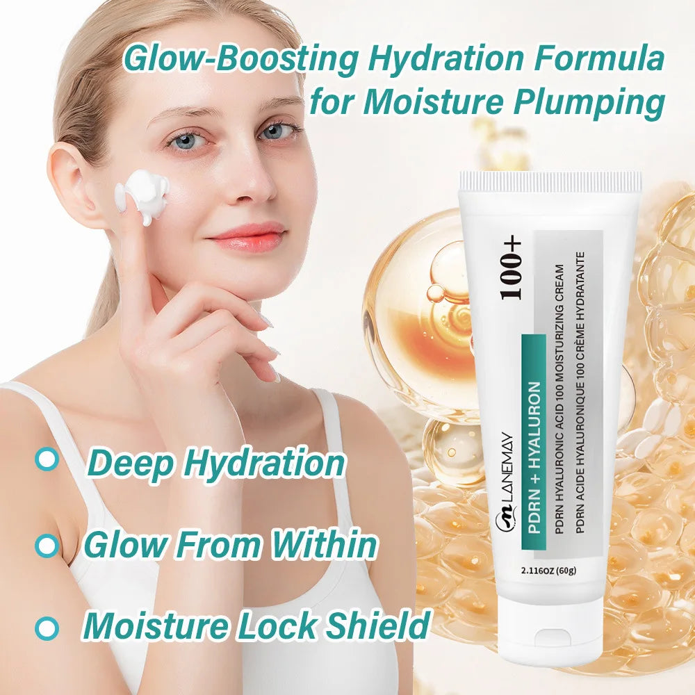 PDRN + Hyaluronic AcidMoisturizing Cream – Glow-Boosting Hydration Formula with Hydrolyzed Collagen for Deep Moisture Plumping.