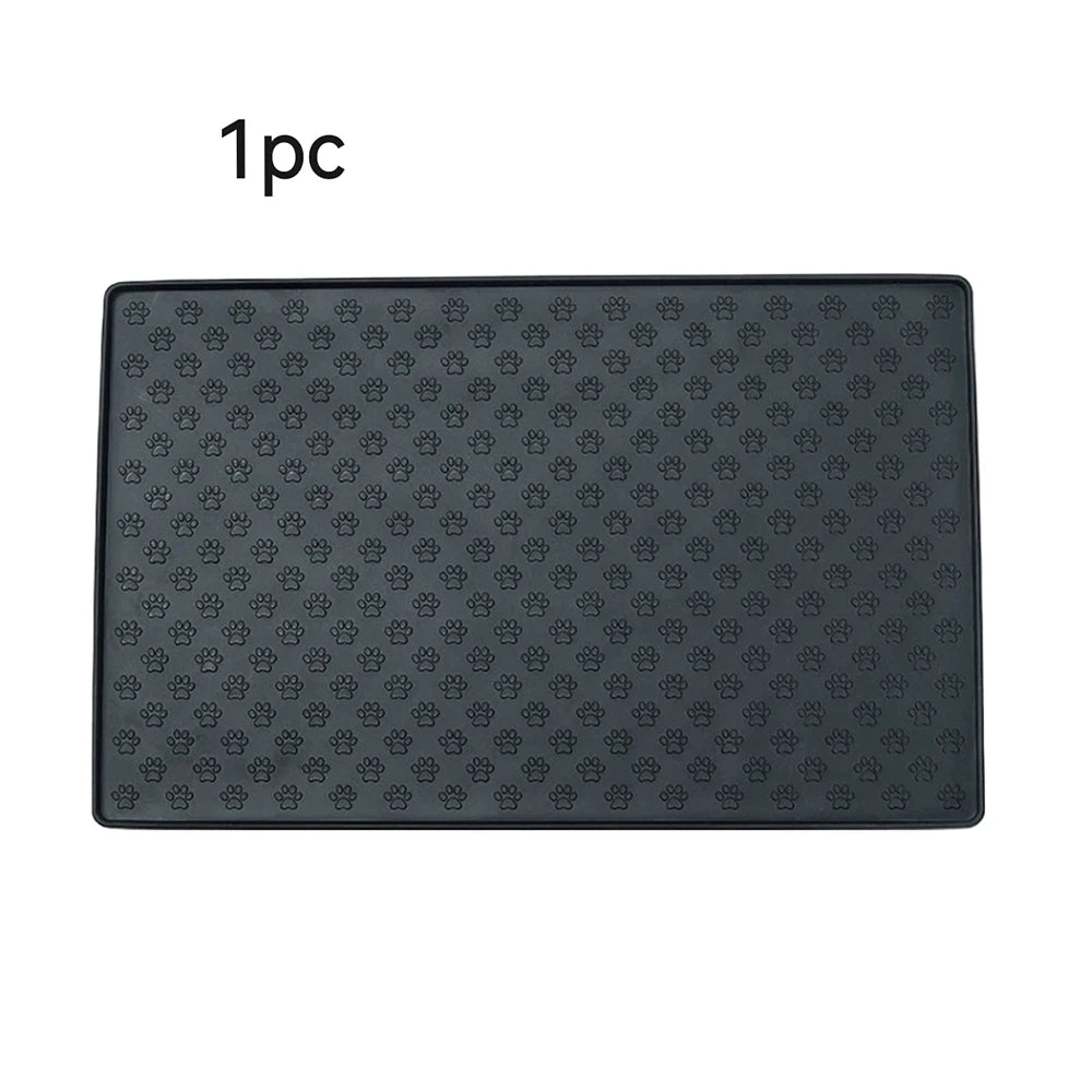 60*40cm Silicone pet feeding mat, cat and dog food mat with overflow protection floor, cat and dog meal mat with water bowl,