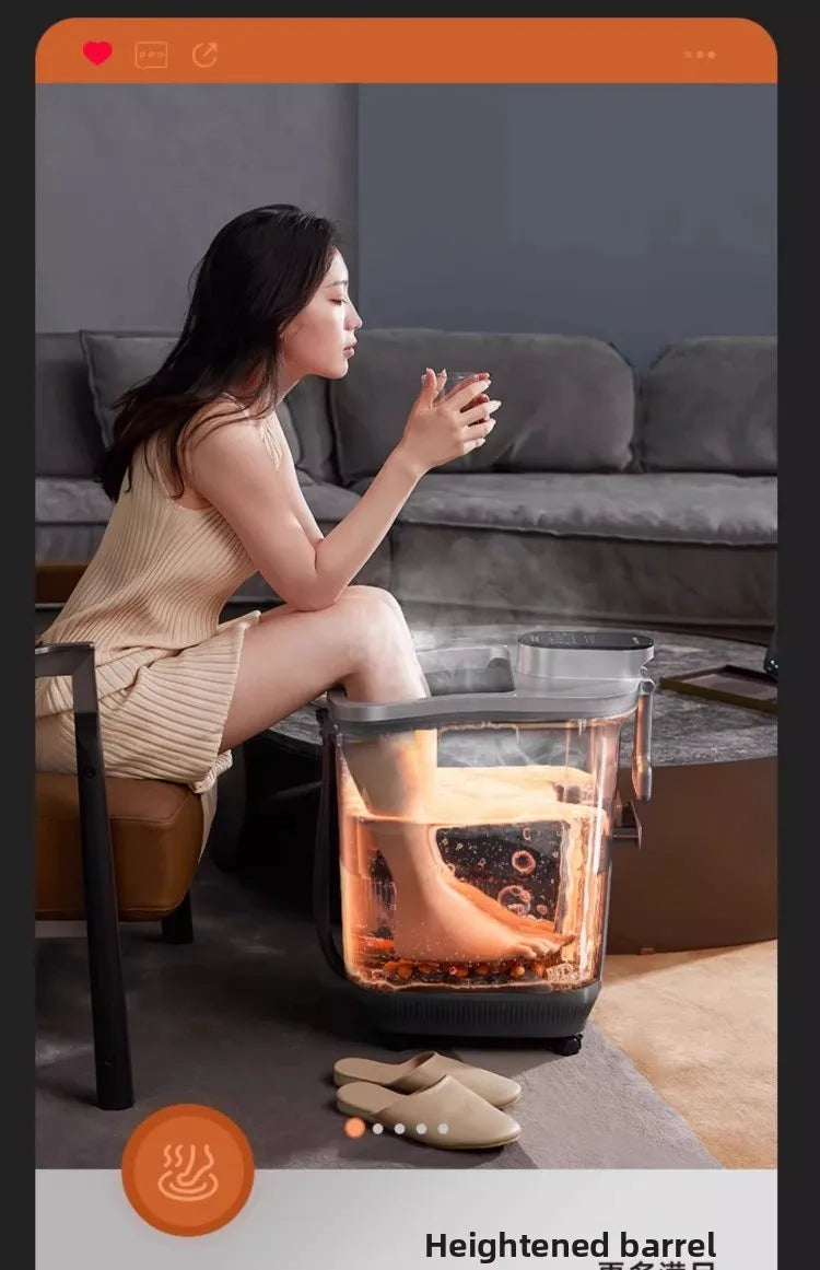 Heated constant temperature automatic foot bath household electric massage foot bath high and deep over the calf knee