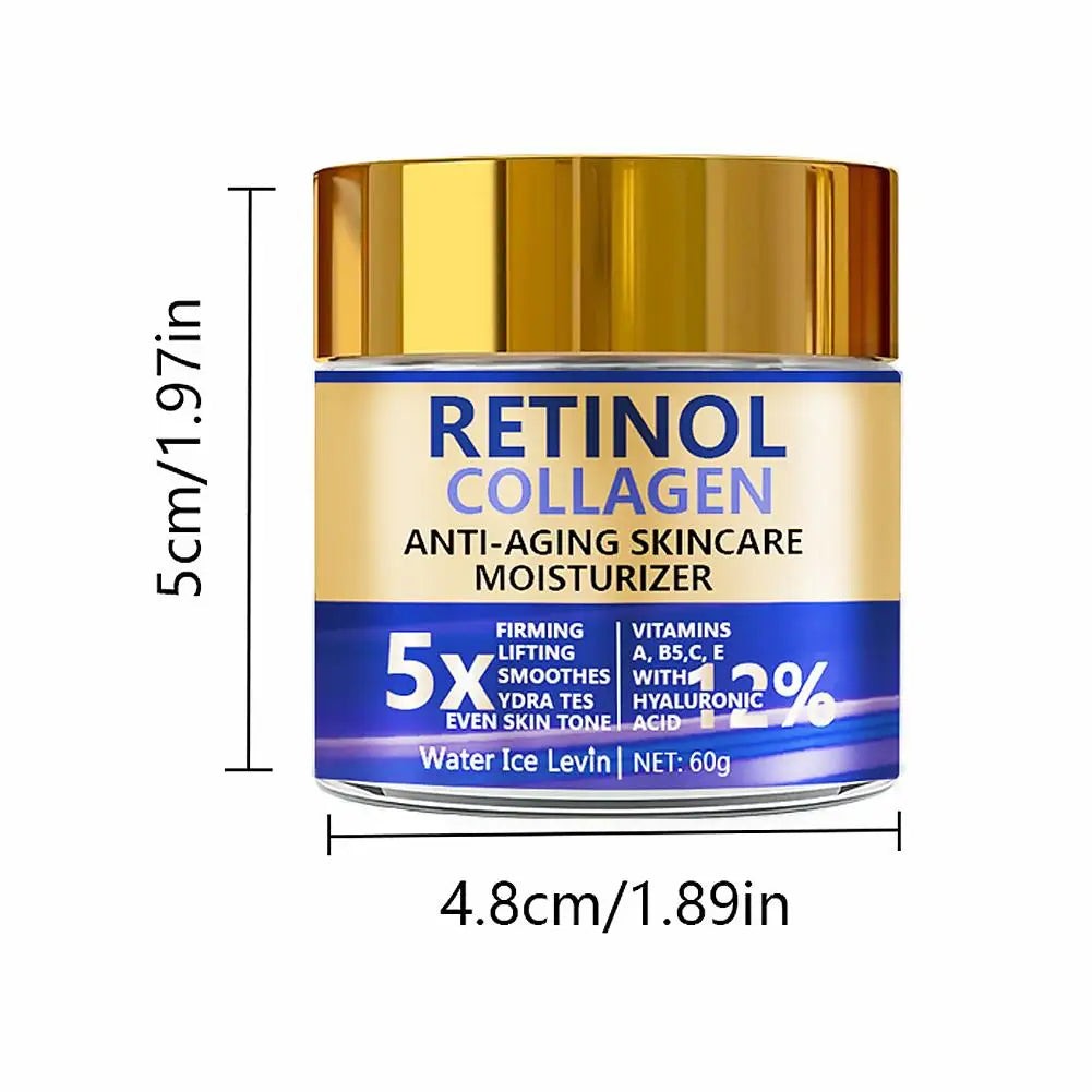Retinol & Collagen Face Cream 60g, Anti-Aging Firming Moisturizer with Hyaluronic Acid, Fast Delivery