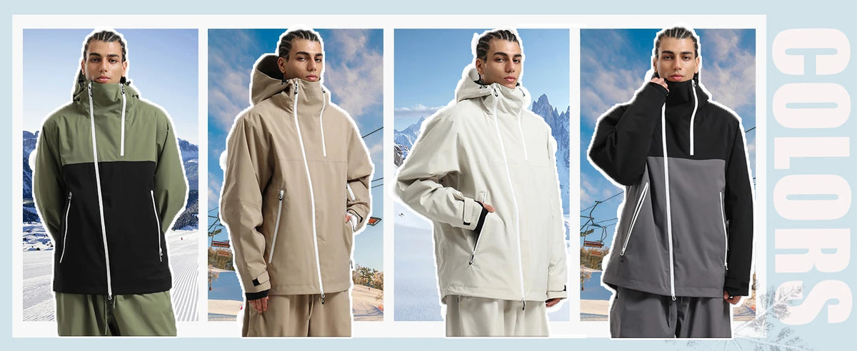 2026 Mens Snowboard Jacket Ski Coat Women Waterproof Insulated Baggy Snowboard Coats Winter Hooded Mountain Hiking Warm Outdoor