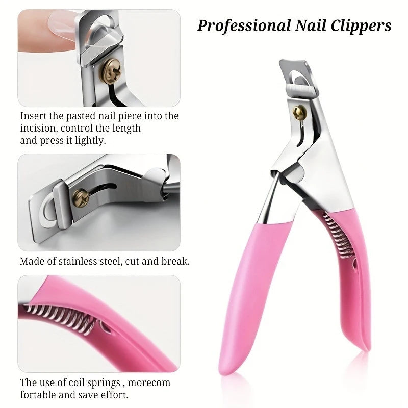 7Nail care tool set: polishing strips, nail file, polishing bar, stainless steel cuticle scissors, cuticle pusher, manicure and