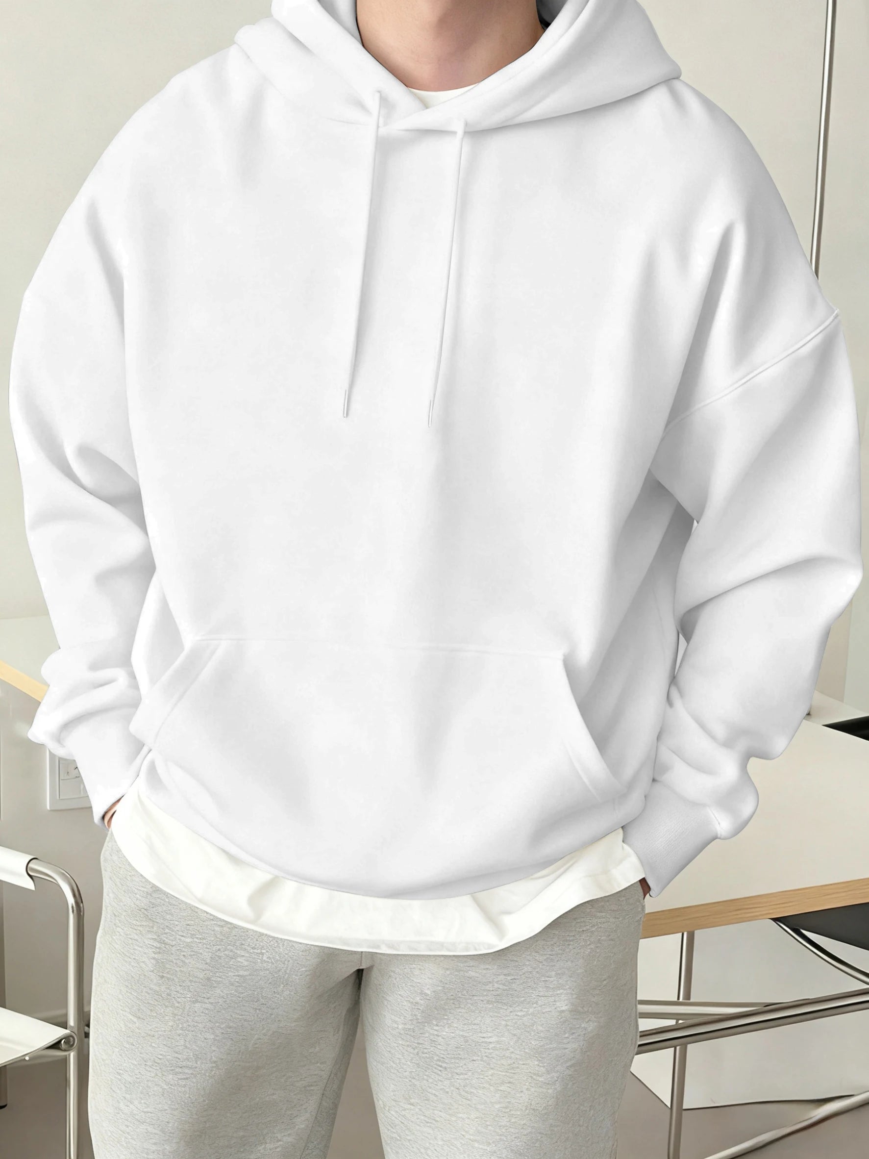 Fashion Solid Sweatshirt Sport Comfy Tracksuit Fleece Autumn Hoodies Man Basics Warm Streetwear Casual Jogging Clothes Unisex