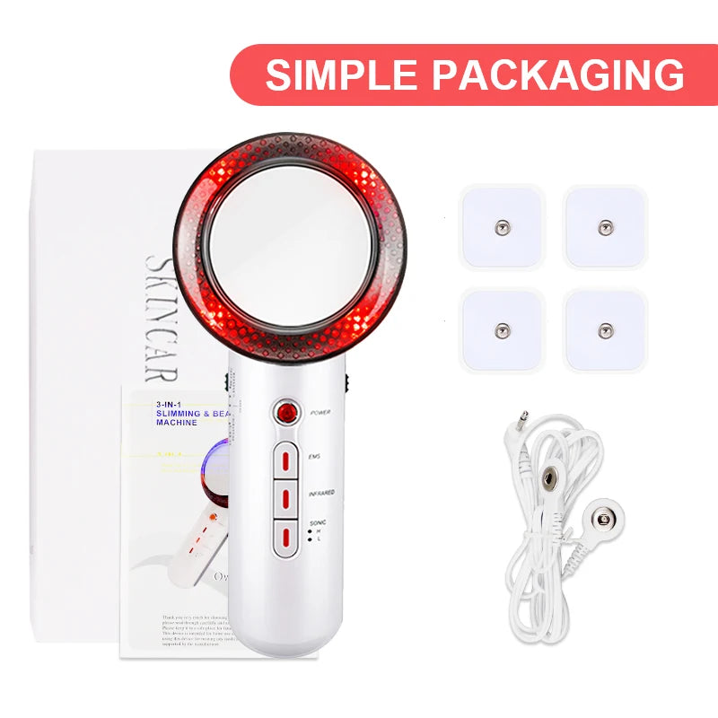 Face Reduction 3 In 1 EMS Infrared Ultrasonic Body Massager Anti Cellulite Fat Burner Weight Loss Infrared Slimming Machine