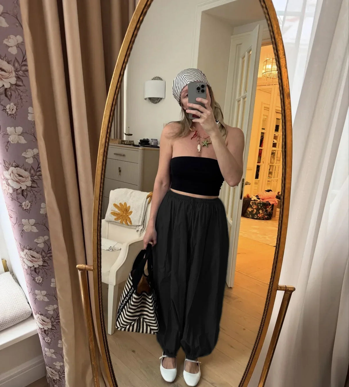 Tuularose Loose Solid Leg-Length Pants For Women Pleated High Waist 2025 Summer Female Fashion Office Lady Casual Bloomer Pants