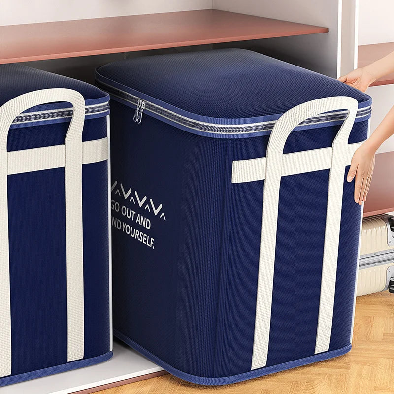 Extra Large Handle Clothes Storage Bag Organizer with Reinforced Handle for Blanket Comforters Bed Sheets Pillows Toy