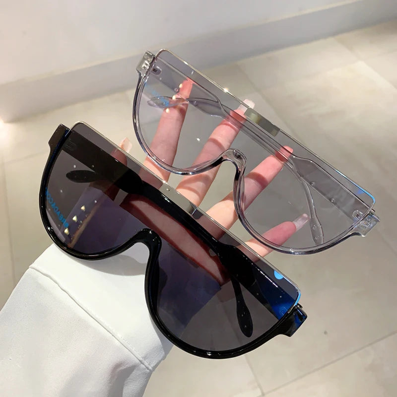 KAMMPT Vintage Semi-round Sun Glasses Women Fashion Monoblock Outdoor Goggle Shades Ins Trending 2024 New Design Sunglasses