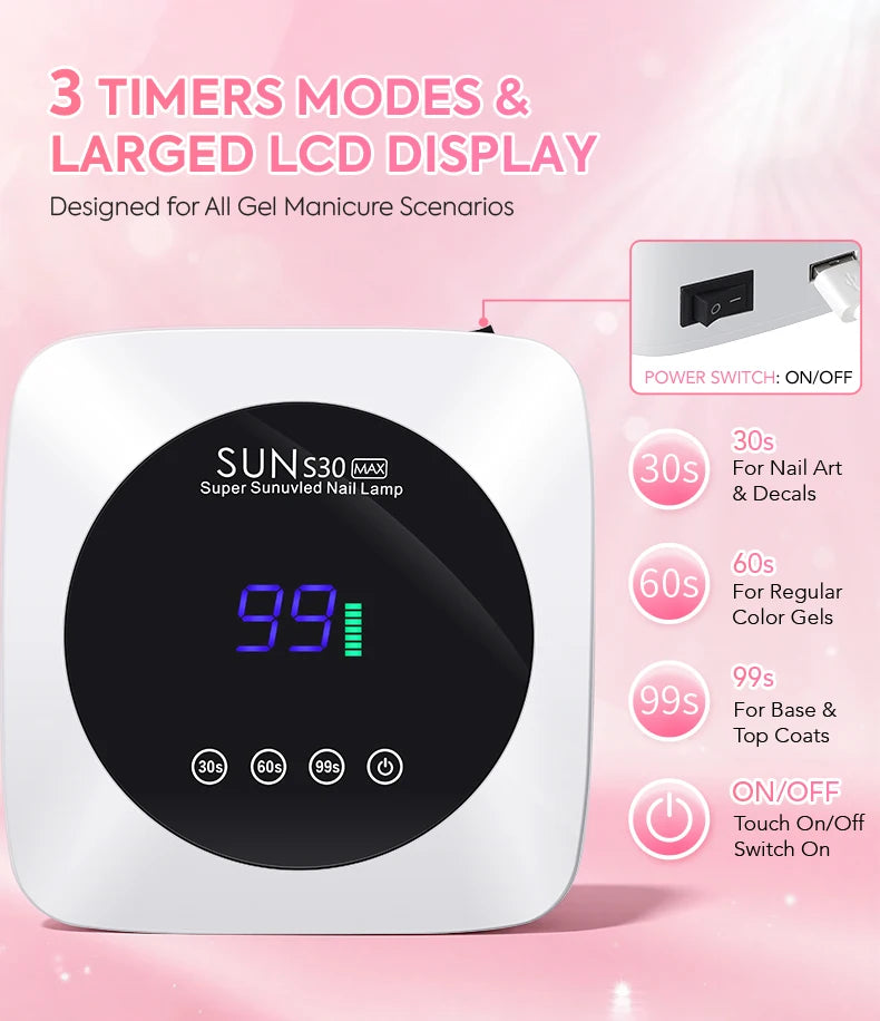 180W UV LED Nail Lamp 57LED Rechargeable Nail Dryer For Curing Polish Gel Wireless Manicure Machine With Smart Sensor Salon Tool