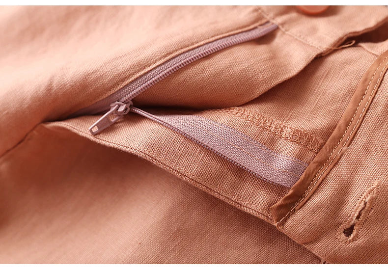 Casual Linen Wide Leg Short Pants Women Summer Loose Fit Thin Cotton Linen Five-Point Pure Color Versatile High Waist Shorts