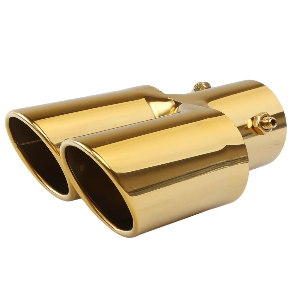 Universal Dual Exhaust Tip Stainless Steel Slant Cut Tip for Car Exhaust Pipe Extension Modification Decoration Muffler Tailpipe