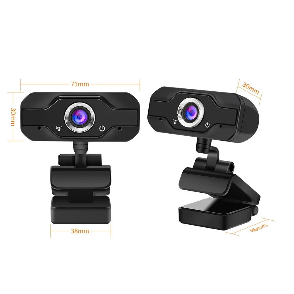 HD Webcam Built-in Dual Mics Smart 1080P Web Camera USB Pro Stream Camera for Desktop Laptops PC Game Cam for OS Windows10/8