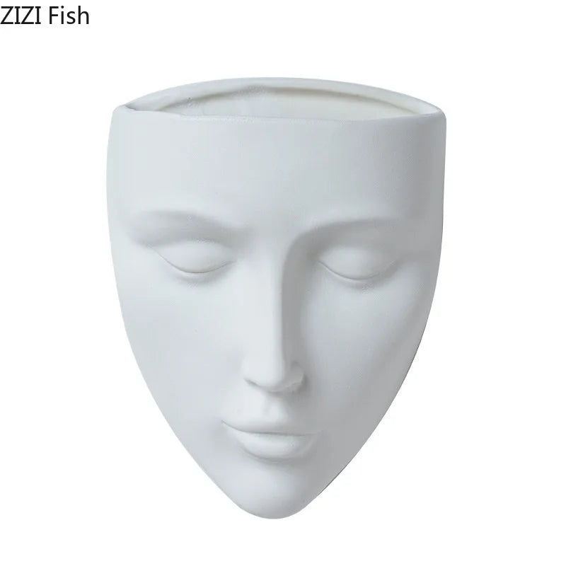 Silent Cheeks Ceramic Vase Creative Wall-mounted Plant Pots Table Decoration Flower Arrangement Floral Vase Room Aesthetic Decor