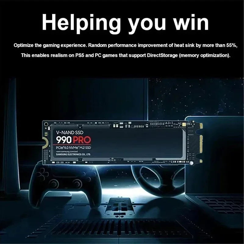 Original 980Pro 990Pro for Laptop Desktop PC SSD Internal Solid State Drive Portable M.2 NGFF PCIe 4.0 High Speed Up to 7400MB/s