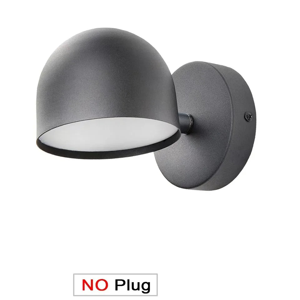 LED Indoor Wall Lamp Touch Dimming Wall Light 350° Rotatable Black White Lamp Hotel Aisle Bedroom Bedside Reading Wall Sconce