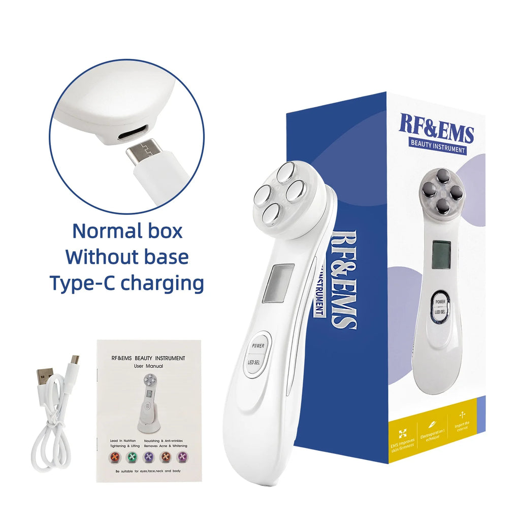 Face Lifting Machine EMS Micro-current Facial Skin Firm Massager LED Photon Rejuvenation Beauty Device