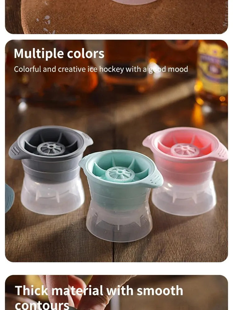 2pcs Bar Whiskey Round Ice Cube Maker Silicone Large Ball Shape Spherical Ice Cube Mould Machine Quick Freezer Kitchen Gadgets