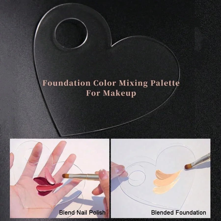 Clear Acrylic Makeup Mixing Palette Portable Multifunction Cosmetic Foundation Art Blending Palette for Eyeshadow Lipstick Nail