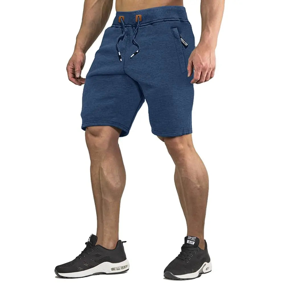 TACVASEN Summer Cotton Running Track Shorts Mens Casual Jogger Shorts Elastic Waist Athletic Workout Zipper Pockets Short Pants