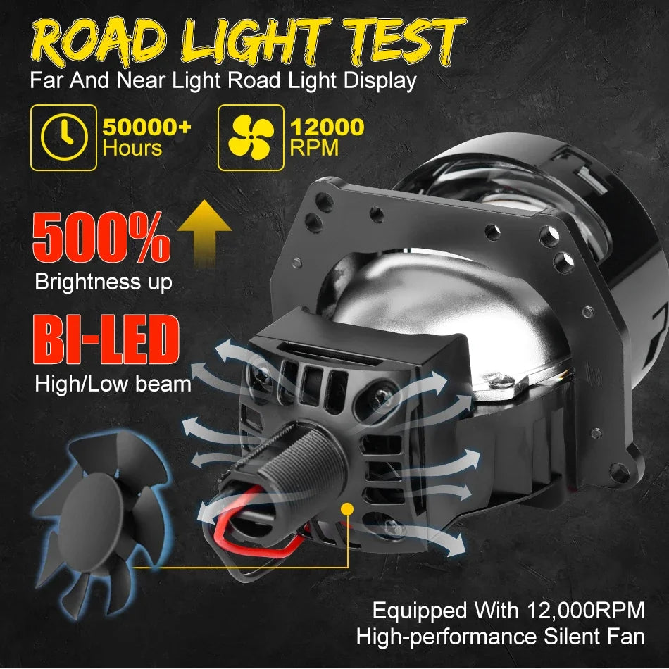 3 Inch H4 H7 LED Angel Eyes Bi LED Lenses 9005 9006 Projector Headlight For Hella Car Lights Headlamp Car Accessories RHD 160W