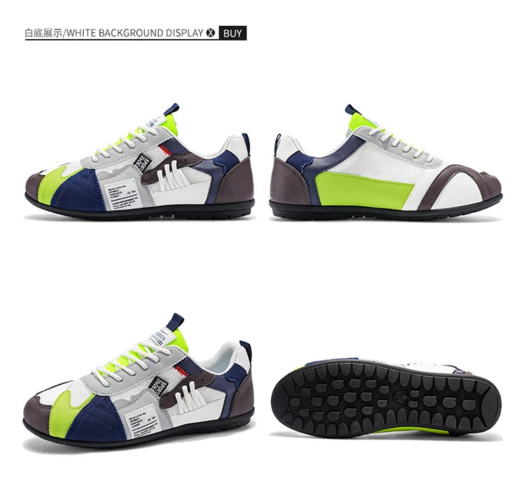 Men's Trendy Black and Gray Color-Blocked Mesh Breathable Casual Sports Shoes, Summer Thin Retro Forrest Gump Shoes, Lightweight Soft-Soled Shock-Absorbing Non-Slip Versatile Wear-Resistant Men's Shoes
