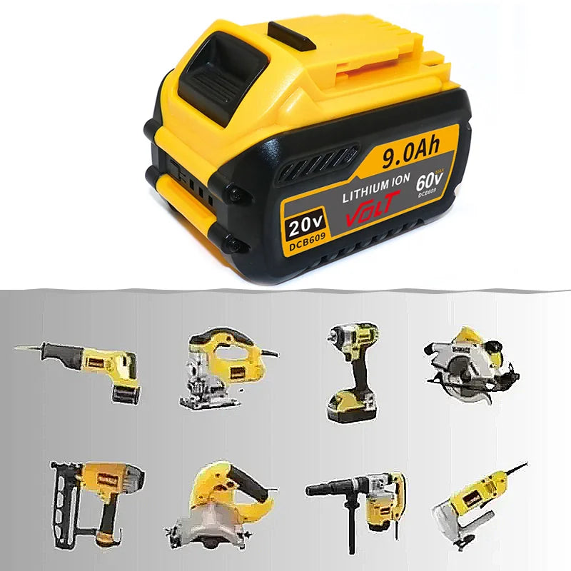 For DEWALT Battery 60V 9.0AH 12.0AH 18.0AH, Rechargeable Lithium-ion Battery, DCB609，DCB118，DCB606，Power Tool Battery
