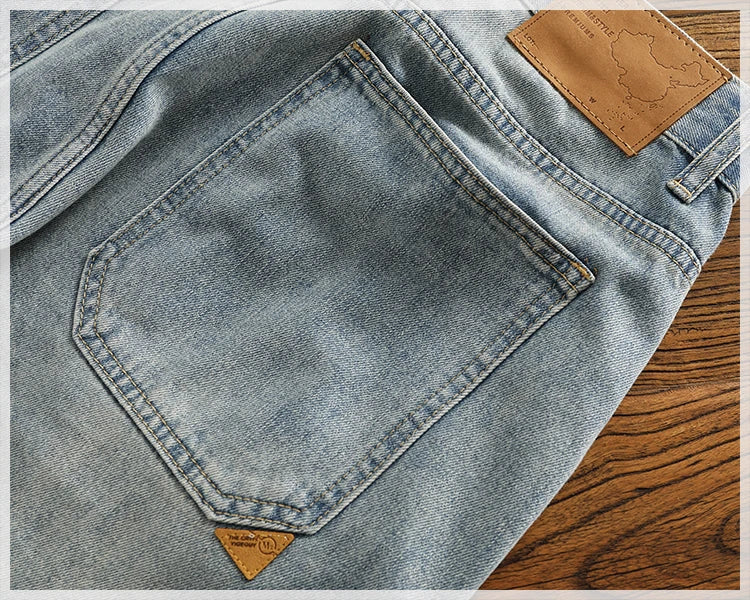 Retro classic summer casual medium pants five quarter pants fashion loose straight leg light denim shorts men's fashion