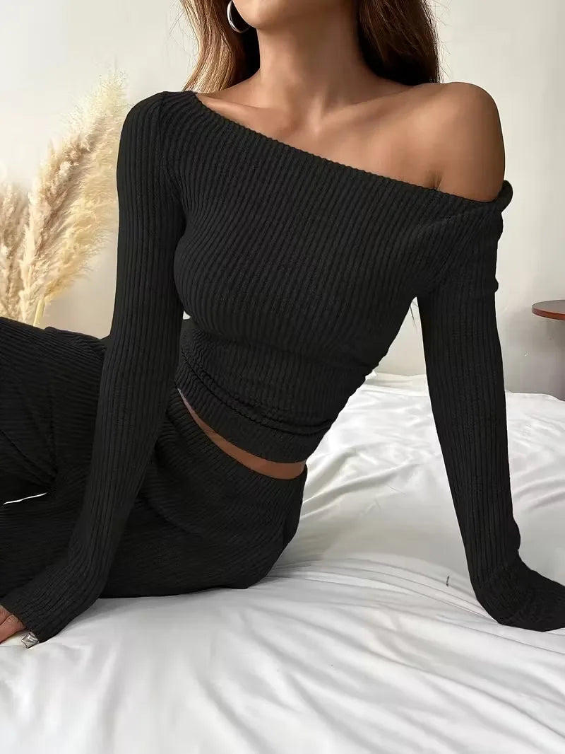 Casual Workout Two Piece Sets Woman Outfits Crop Long Sleeves Tops Long Pants Tracksuit Suit Summer And Fall 2026 New Lounge Set