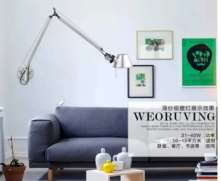Modern Simple Modern Foldable Wall Lights Long Swing Arm Adjustable Aluminum Sconces Lamps Telescopic Wall Lights For Bedroom