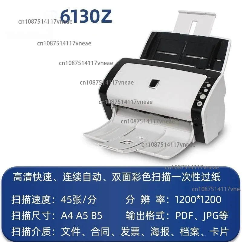 FI6130 High Speed Auto Feed Duplex Color Scanner Professional Office Document Scanning Machine Compact Double Sided HD