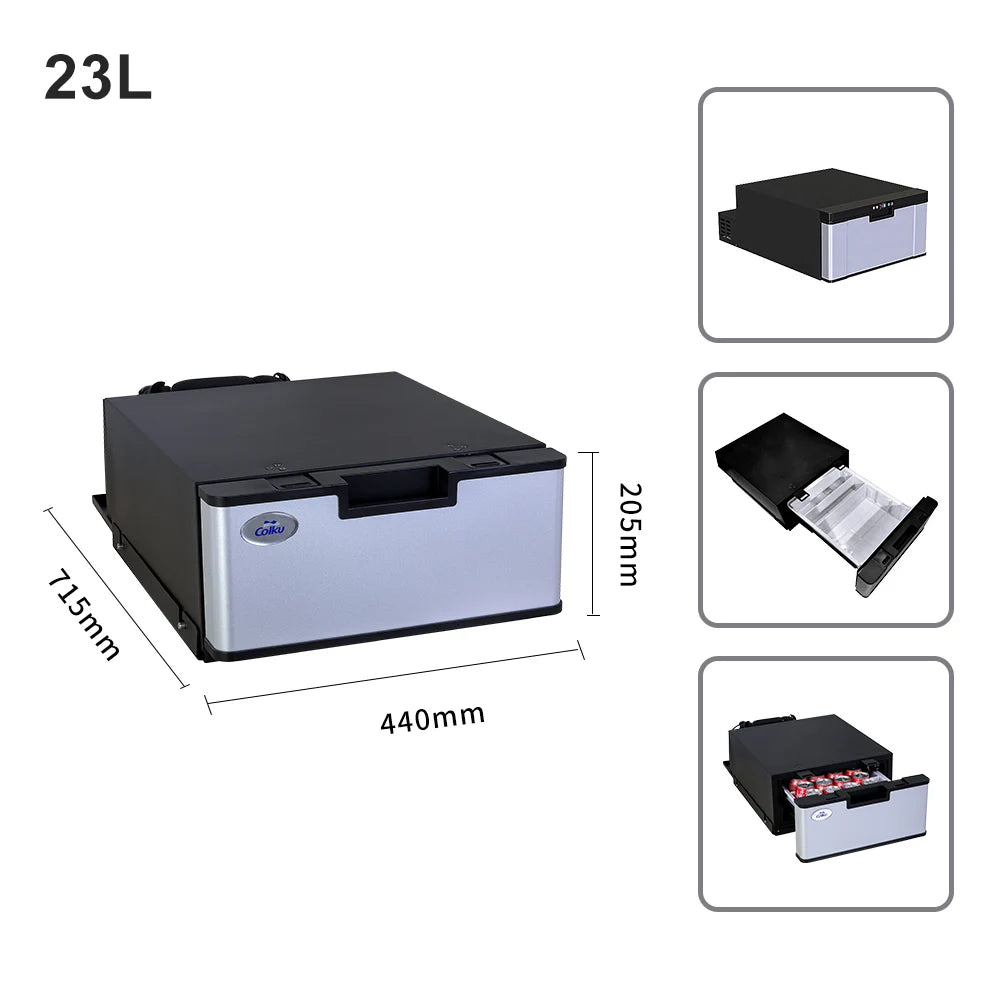 Colku 23L Compressor Drawer Fridge Built-in 12V 24V DC Drawer Refrigerator Freezer For Truck RV Camper Van Caravan Boat Yacht