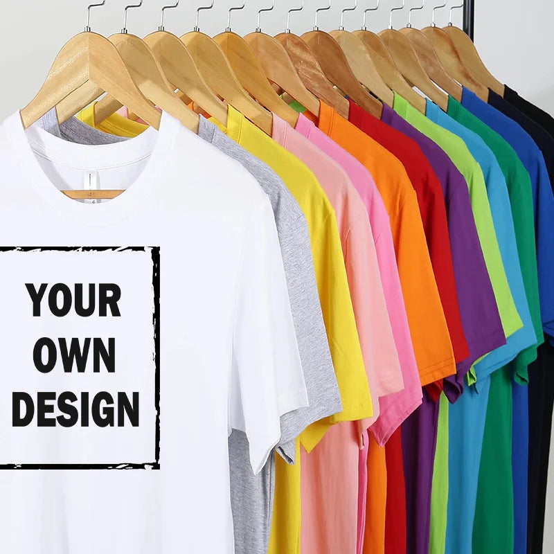 Design/Customize Logo Cotton T-shirt Men's and Women's Short Sleeved Shirt DIY Personalized Logo Team Advertising Top