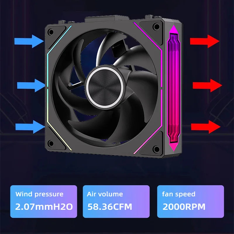 Coolcirc DL-2 Modular Wireless Splicing 120mm PC Case Cooling Fan ARGB Infinite Mirror Lighting Effect for Computer Water Cooler