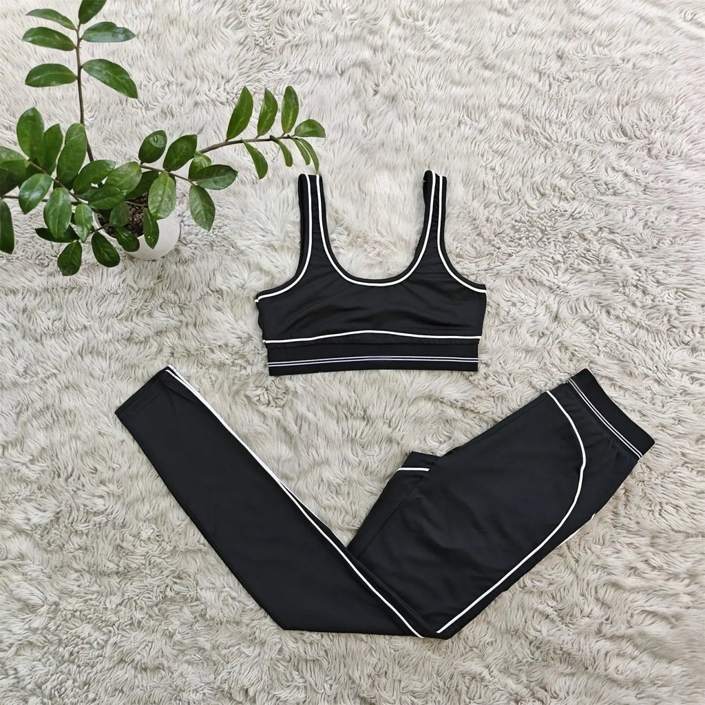 2026 Women's Summer Tank Top and Pants Slim Fit Comfortable Sports Fitness Set Two Piece Set and Belly Tight Pants Set