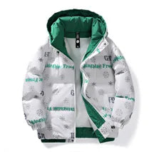 Mens Couple Fashion Cotton Padded Jacket Winter Thick Fleece Lined Hooded Coat Streetwear Parka Outerwear