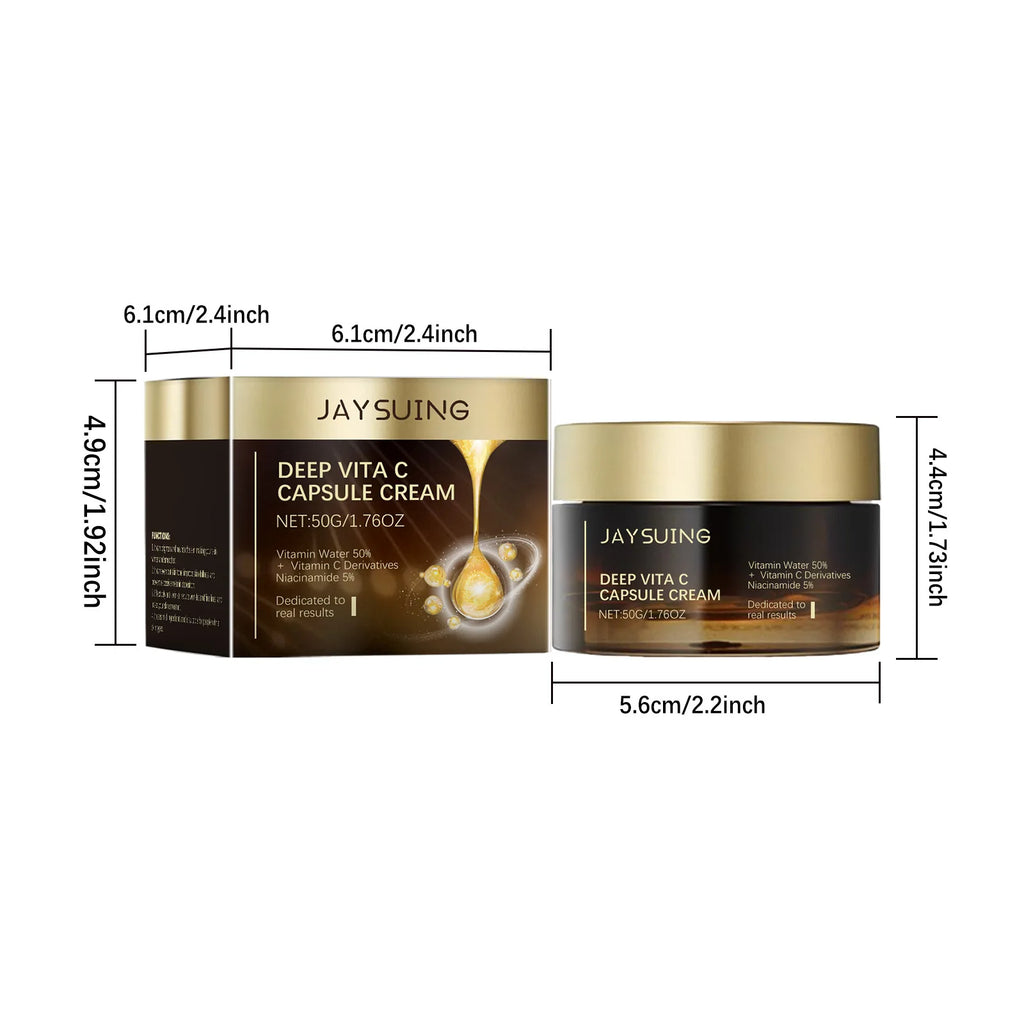 Deep Hydration Cream Vita C Capsules Brighten Nourish Moisturize Tender Skin Fine Line Dark Spot Removal Face Rejuvenating Cream