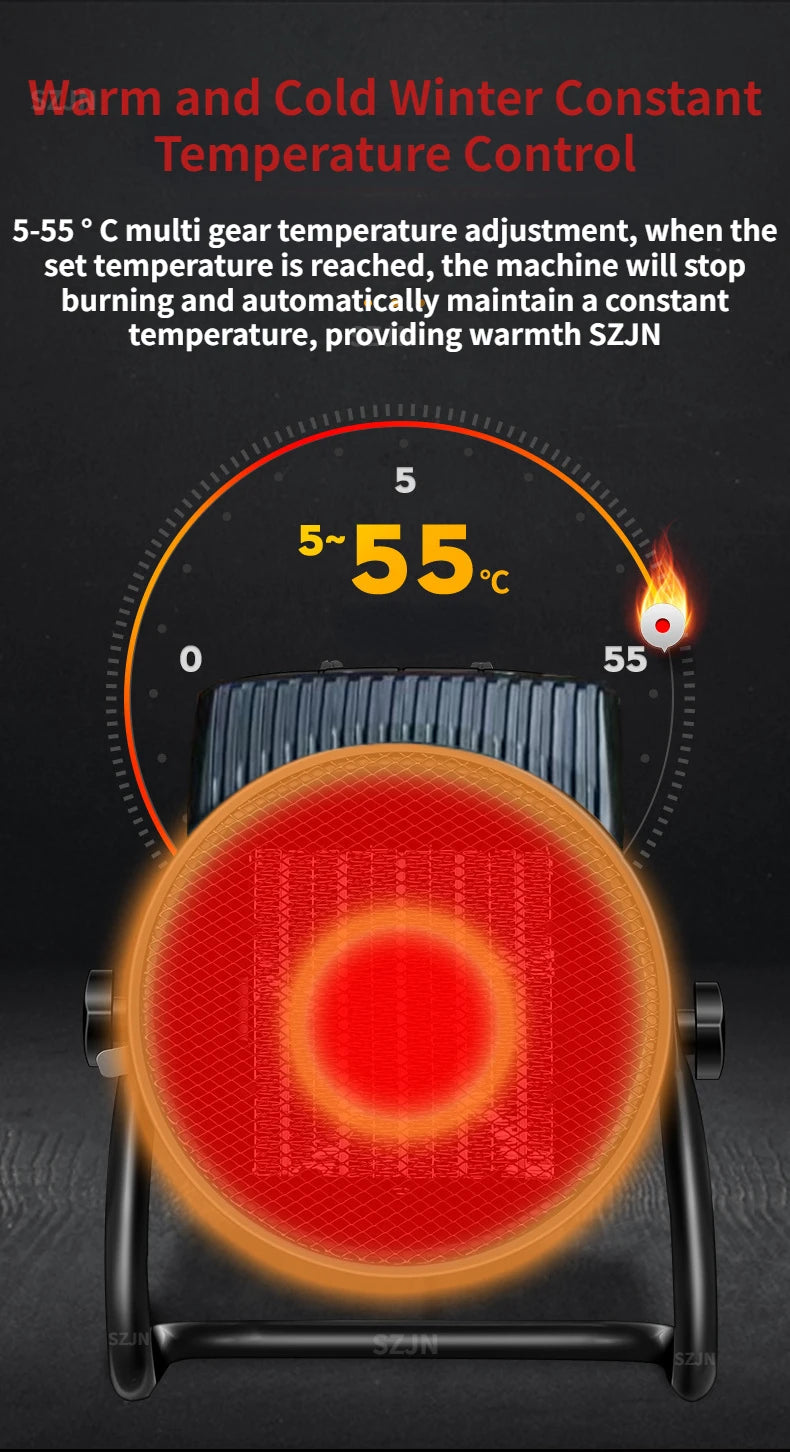 Industrial Portable Electric Heater Blower with Adjustable Ceramic Heating Stove Radiator Natural Hot Wind Thermal Air Warmer
