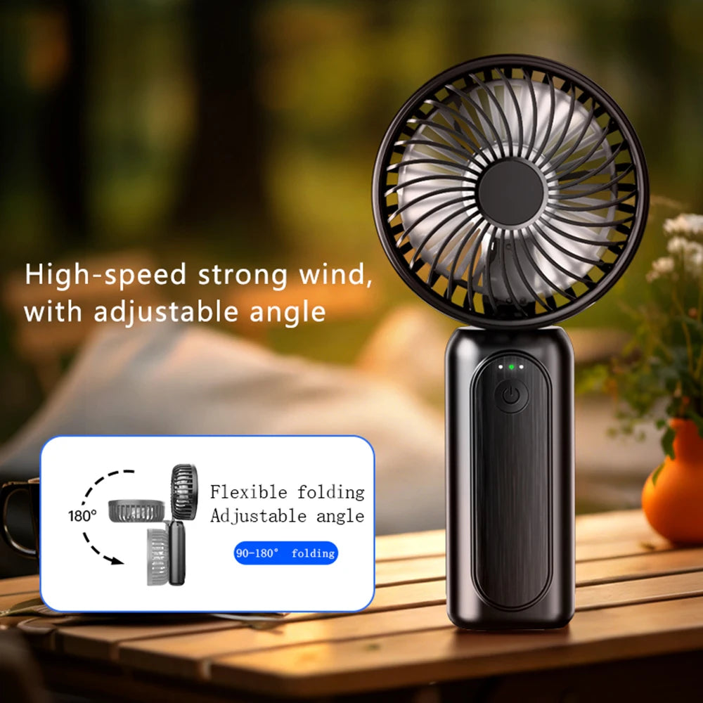 Outdoor Handheld Fan, Small Mini Fan, Foldable, Portable, Hanging on Neck, Speed, USB Rechargeable, 3600mAh Handheld ﻿