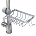 Kitchen Sink Faucet Organizer Detachable Over Faucet Sink Caddy Organizer Faucet Drain Rack with Hook Work with Round Water Pipe