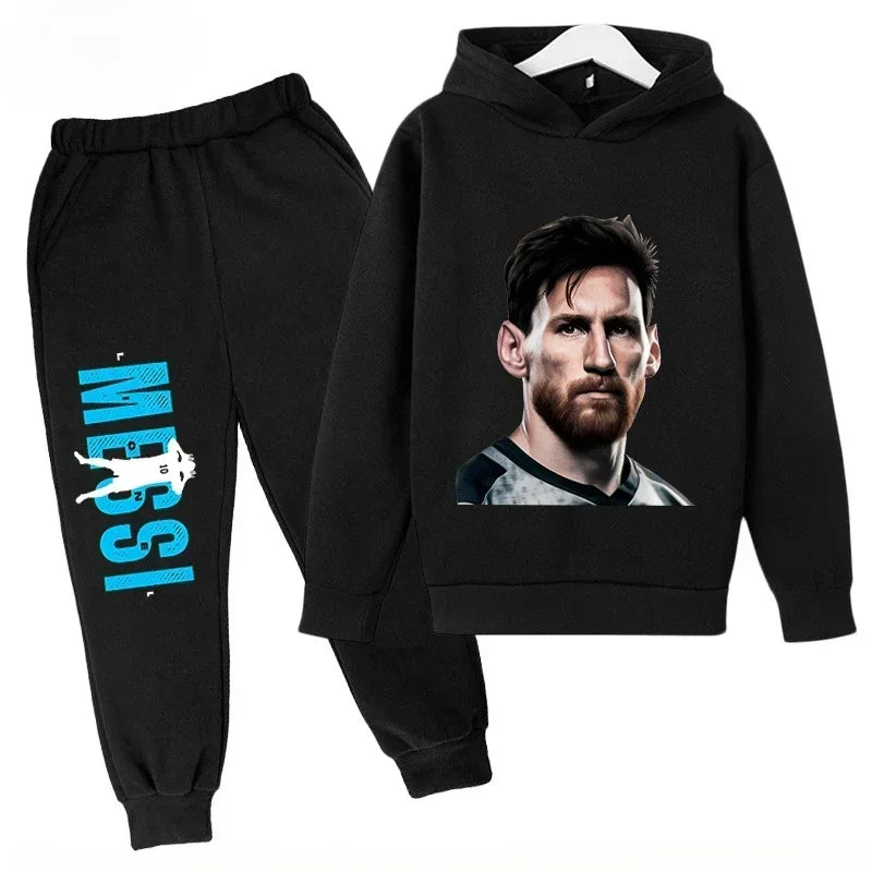 Spring Autumn Children's Set Sports Messi Print Hoodie Set Pants Suit 2pcs Set Boys Girls Kid Clothing Casual Fashion Tracksuit