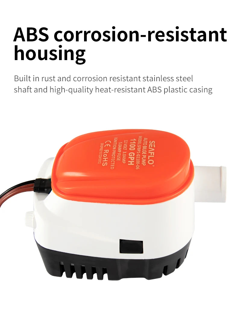Marine Water Pump Small Bilge Pump 12V24V Yacht Drainage Fast Boat DC Submersible Pump Bilge Automatic Drainage Pump