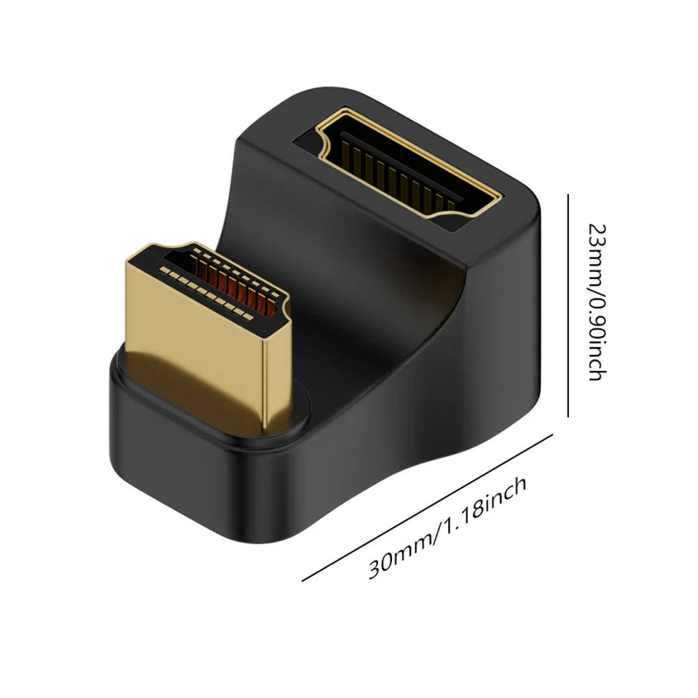 8K UHD U Shape HDMI-compatible2.1 Adapters 180 Degree Up/Down Angle Male to Female Extender Connector for Laptop PC HDTV