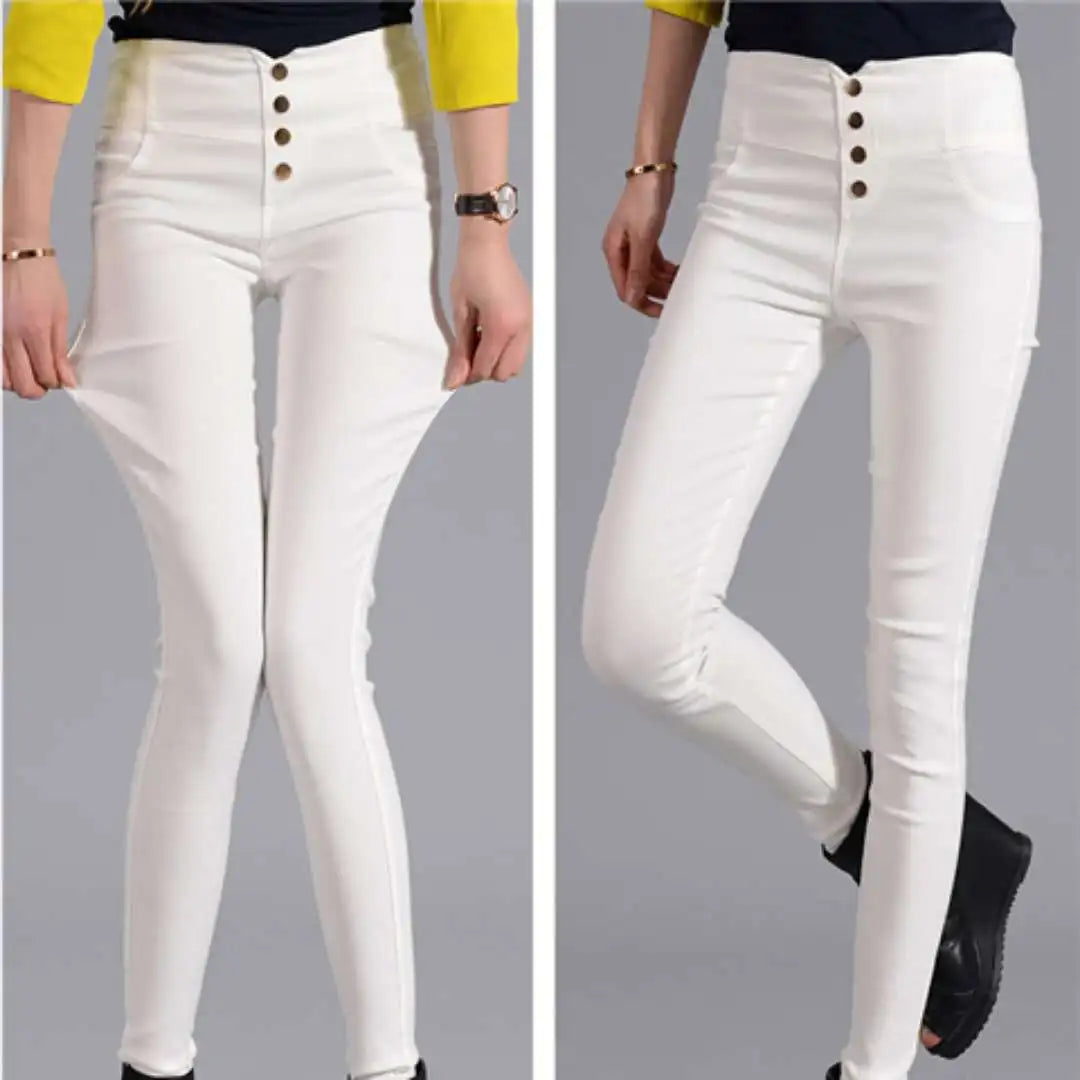 Streetwear Fashion Women Skinny Pencil Pants Spring Autumn New Elastic High Waist Korean Clothing Solid Thin Casual Trousers 5XL