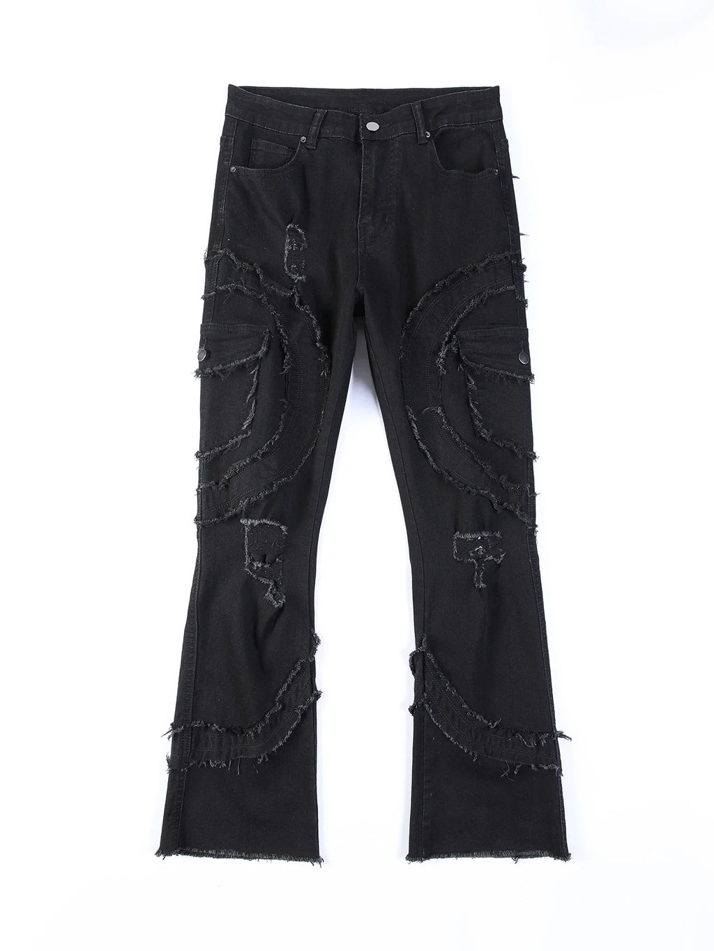 2025 New Men Ripped Stacked Jeans Distressed Slim Fit Skinny Straight Leg Jeans Fashion Hip Hop Denim Pants Casual Streetwear