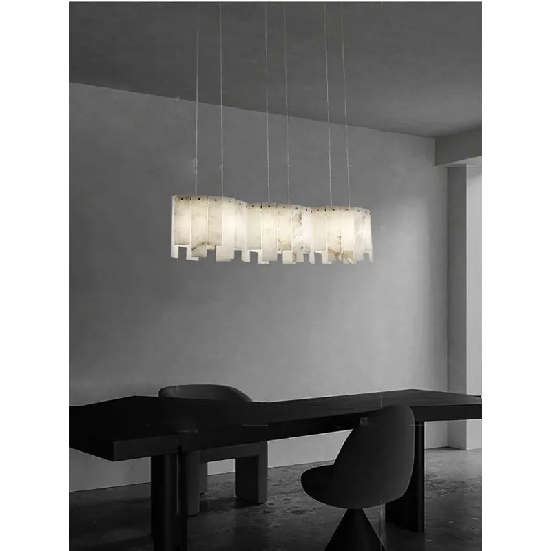 Modern Light Luxury Natural Marble Ceiling Pendant Lamps Home Decor Appliance Hanging Lamps Brushed Matte Gold Lighting