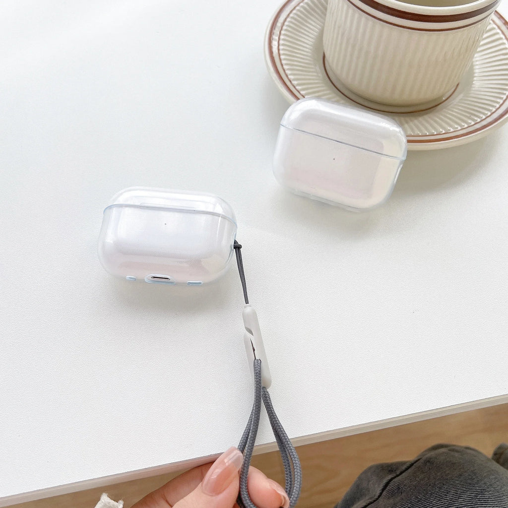 Clear Soft TPU Earphone Case with Lanyard Strap for Airpods Pro 2 3 2nd Generation Airpods Pro3 Gen Cover Accessories